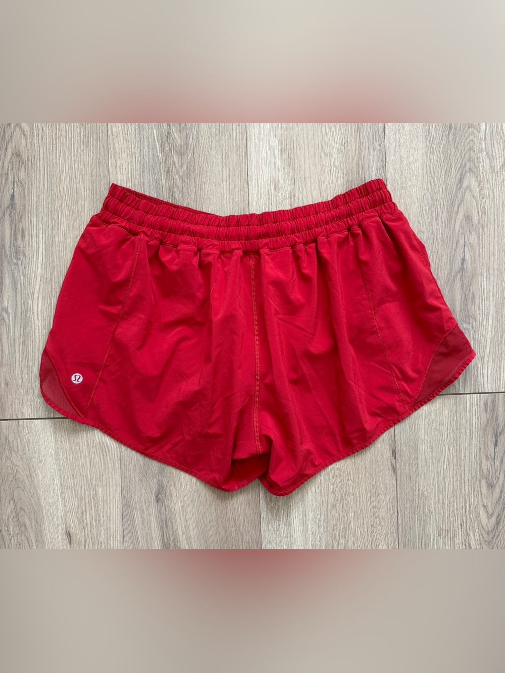 Lululemon Shorts Womens 12 Red Running 4in Relaxed Lined Zip Pocket Hotty Hot II